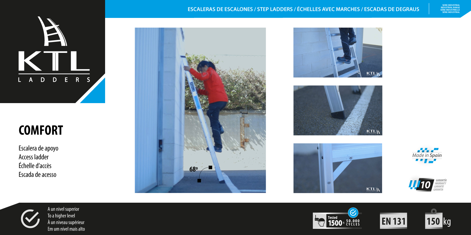 Workplace safety: aluminium professional ladder