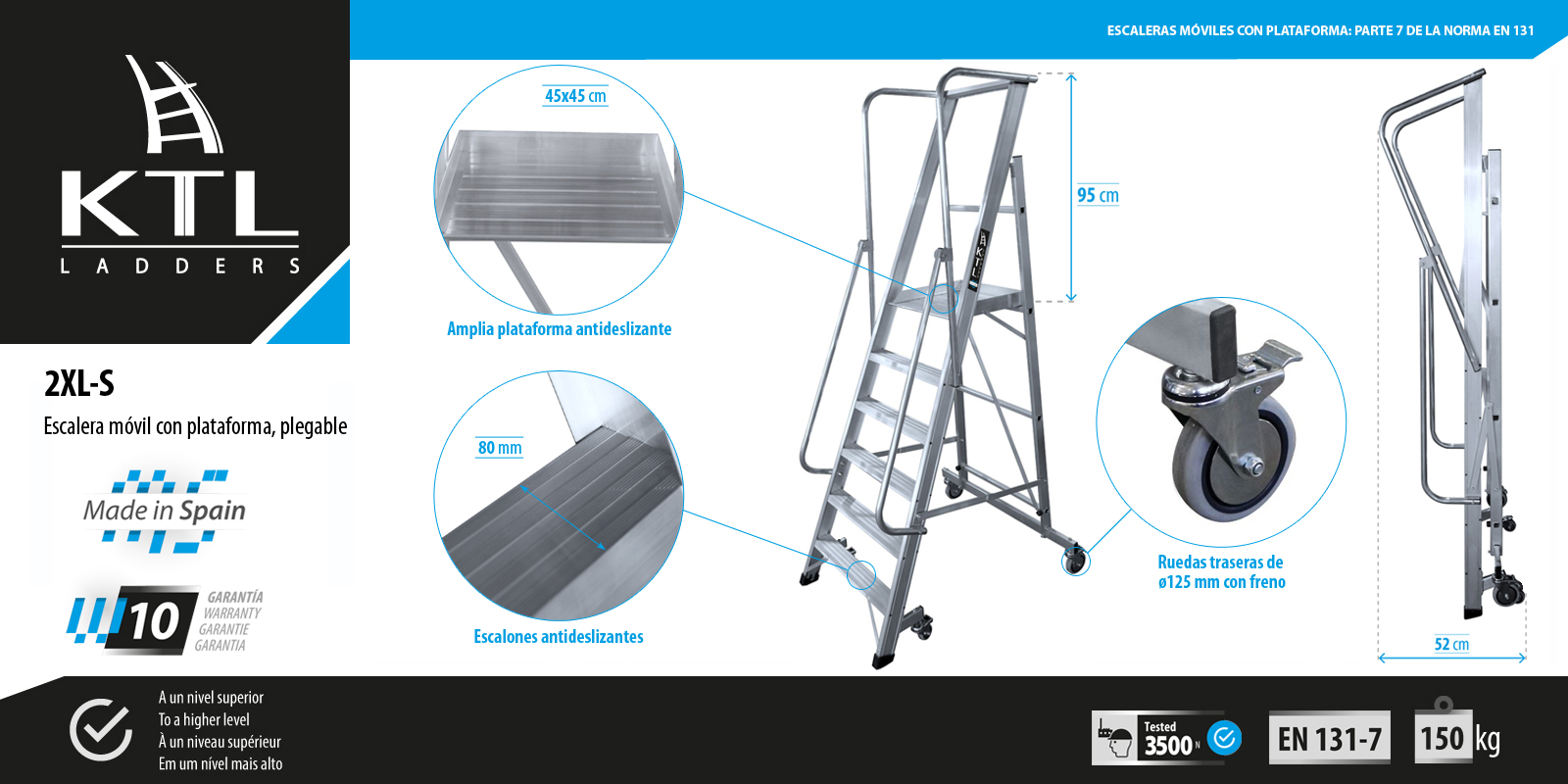 Escaleras móviles con plataforma: parte 7 de la norma EN 131